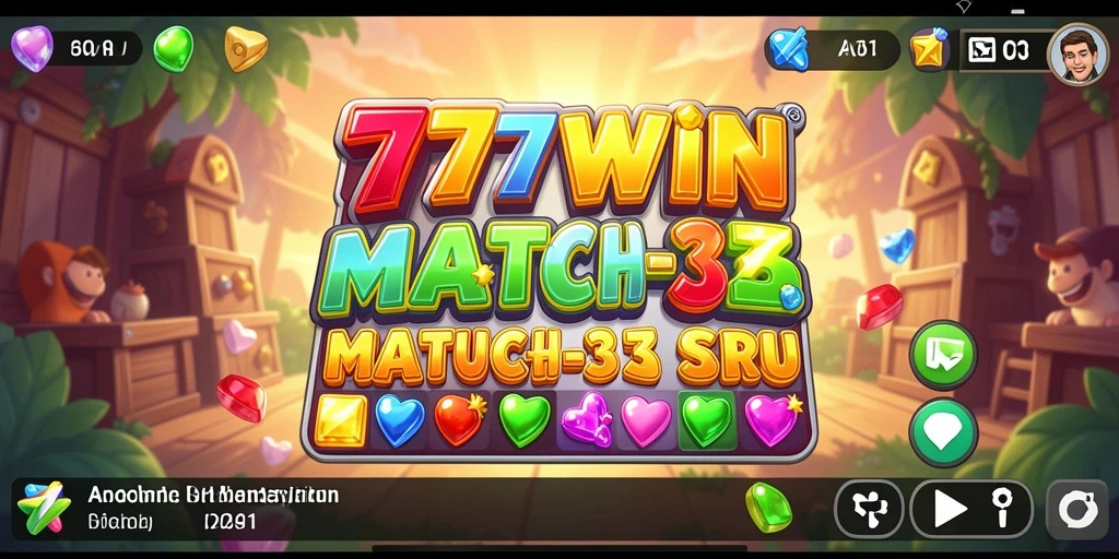 Screenshot gameplay 777WIN menampilkan level seru dalam game Match-3.