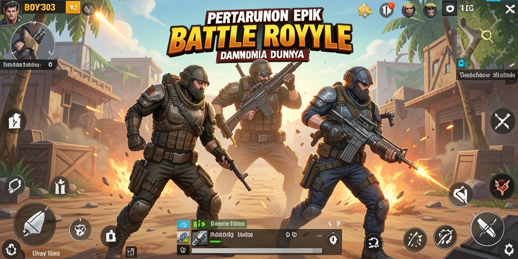 Gameplay seru di BOY303, bertarung dengan pemain lain.