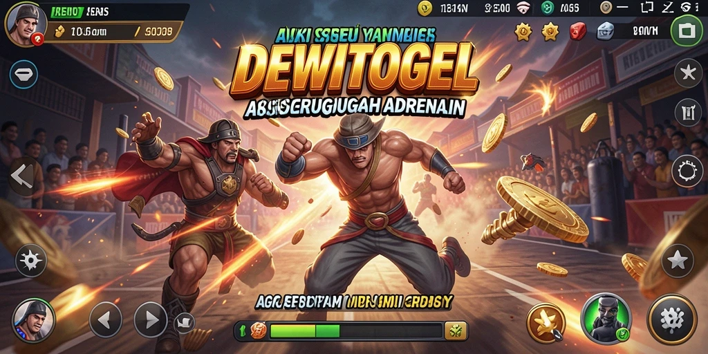 Tangkapan layar utama DEWITOGEL menampilkan aksi seru gameplay dan karakter menantang.