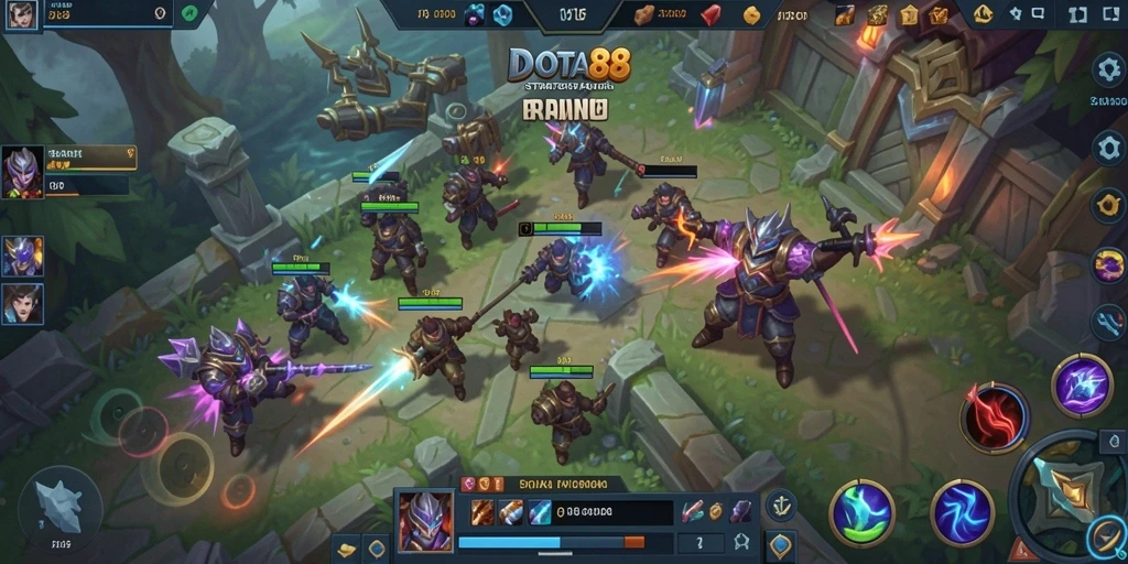 Screenshot DOTA88 menampilkan aksi strategi yang mendebarkan di medan perang.
