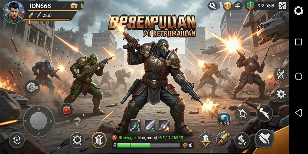 Tampilan menarik dari gameplay strategis IDN668.