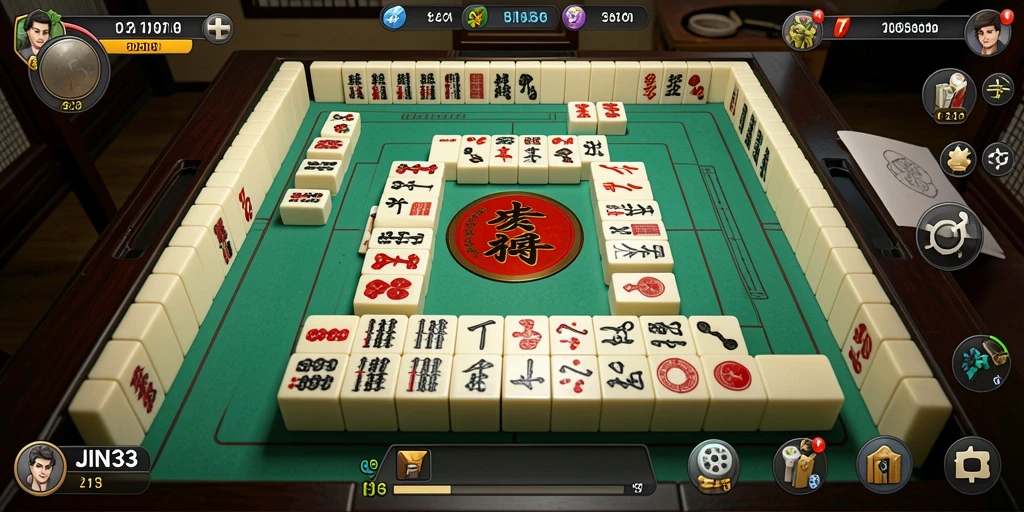 Tampilan gameplay Mahjong yang menarik dan mendebarkan di JIN33.
