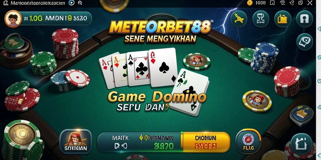 Tampilan gameplay menarik dari METEORBET88 dalam aksi permainan Domino.