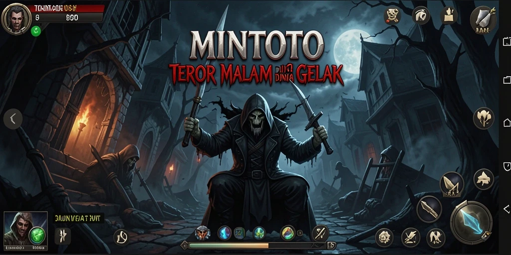 Tangkapan layar MINTOTO menampilkan suasana gelap dan menyeramkan dari gameplay.