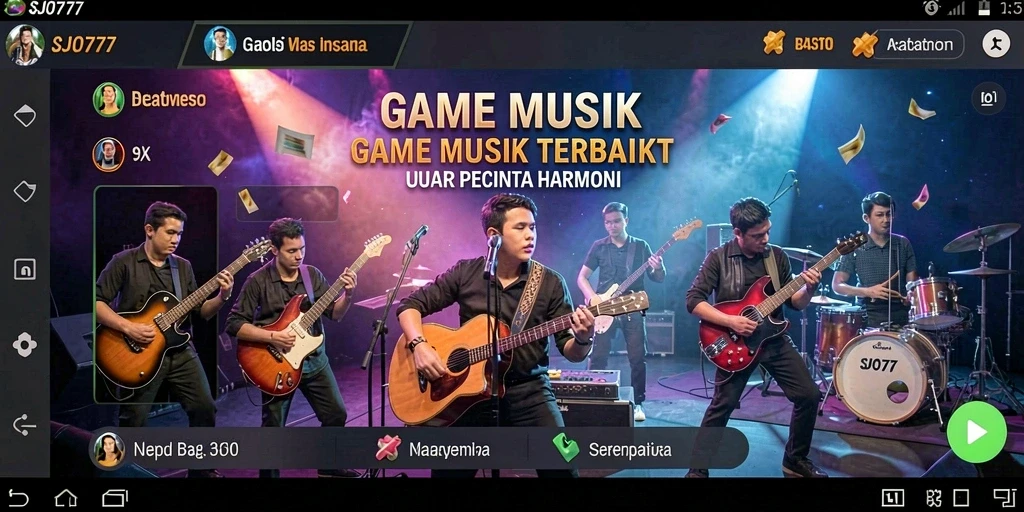 Screenshot gameplay SJO777 yang menampilkan antarmuka permainan musik.