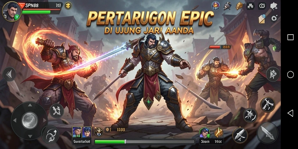 Tampilan gameplay SPN88 yang menarik dan dinamis saat bertarung.